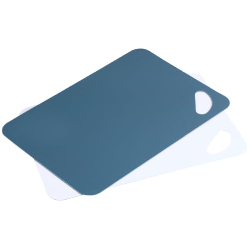 KESPER | Tapis de découpe flexible (antidérapant) - lot de 2, matériau : plastique (PP), dimensions : 30 x 21 x 0,2 cm, couleur : blanc, bleu | 30553