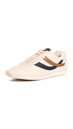 Vince Women's Oasis Runner Sneakers, Flax/Elm Wood/Blue Ink, 10 Medium US