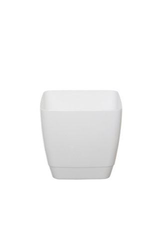 Whitefurze G0618SQ 18cm Square Indoor Pot Cover - White