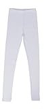 CAOMP Girls' %100 Organic Cotton Leggings for School or Play (11-12, White)