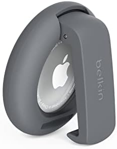 Funda para Apple AirTag con Clip, Carcasa Protectora Secure Holder con Llavero, Anillo con Llavero para Air Tag con Cobertura antiarañazos, Gris Oscuro