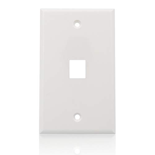 MicVista CT08 Low Profile 1 Port Keystone Jack Wall Plate-White(5 Pack)