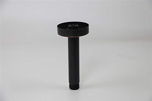 Weirun Bathroom 1/2 NPT Brass 4-Inch Round Straight Shower Arm for Fixed Shower Head with Flange Ceiling Mount,Oil Rubbed Bronze - Thumbnail 5