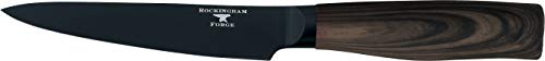 Rockingham Forge Forester Series 5 Utility Knife - Stainless Steel Blade with Black Oxide Coating, Ergonomic Wooden Handle