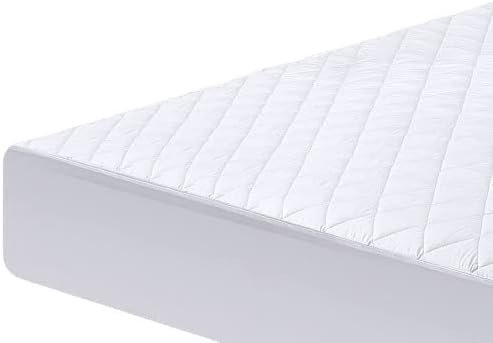 QAYAM Quilted King 30CM Mattress Protector Deep Stretch Skirt Anti Allergy Breathable Lightweight Fitted Mattress Topper Cover-NOT WATER PROOF (King-152x200+30)