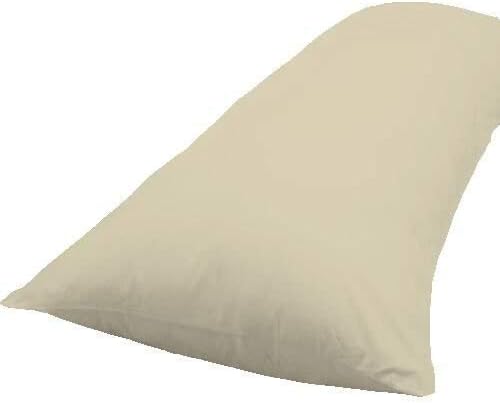 800 Thread Count 2 Piece Bodypillow Cases Solid 100% Egyptian Cotton (20-by-54 Inch, Ivory).