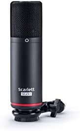 Compact audio interface with red exterior, featuring the Scarlett Solo logo and Splice Studio integration.