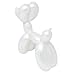 GTP Green Tree Products Balloon Dog Sculpture Small 7 x 6.5 x 3 Inches Material Polyresin with Metallic Finish (White)