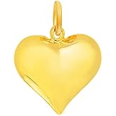JewelStop 14k Yellow Gold Puffed Heart Love Charm Pendant