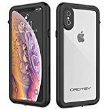 ORDTBY iPhone Xs/iPhone X Waterproof Case, Underwater Full Sealed Cover IP68 Certified for Waterproof Snowproof Shockproof and Dustproof with Built-in Screen Protector for iPhone X/Xs (Clear, 5.8inch)