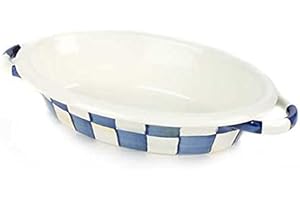 MacKenzie-Childs Royal Check Enamel Oval Gratin - Small