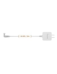 Adaptador de alimentación para exteriores para Arlo Pro y Arlo Pro 2 y Arlo GO, resistente a la intemperie al aire libre de carga rápida 3.0, cable de 16.5 pies 16.4 ft, cabeza de silicona impermeable micro USB