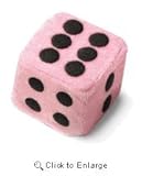 Large Pink Plush Dice for Bunco