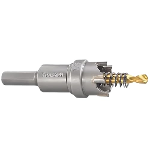 Starrett Tungsten Carbide Tipped Hole Saw - SM22 Sheet Metal Cutter With Arbor & Pilot Drill Bit - For Drilling Stainless Steel Aluminum Alloy - 22 mm