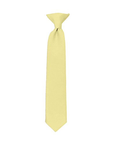 NYfashion101 Boy's Solid Clip on Tie- Light Yellow
