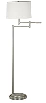 Kenroy Home 20941BS Theta Swing Arm Floor Lamp, Brushed Steel