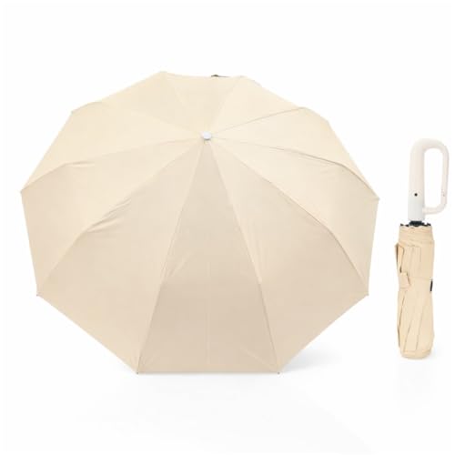 Guarda-Chuva Premium Botão Automático Abre e Fecha Varetas Reforçadas Proteção Solar UV Blackout Resistente ao Vento Compacto Dobrável Sombrinha Portátil Mochila Bolsa Mala Fivela de Anel