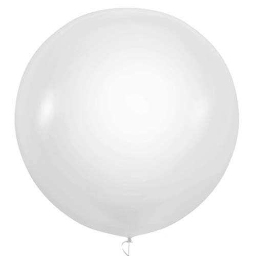 Happium 6pcs Big 36 inch Balloons, Assorted Giant Latex Extra Large Balloons for Birthday Wedding Party Festival Event Carnival Decorations, White