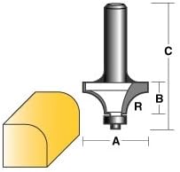 Carbitool Round Over Router Bit 5/8" W/Bearing 1/2" Shank