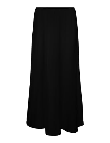 VERO MODA Jupe Longue Femme Taille Élastique et Coupe A-Line, Couleurs:Noir, Taille:S