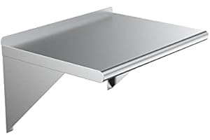 Express KitchQuip Stainless Steel Wall Shelf | Metal Shelving | Garage, Laundry, Storage, Utility Room | Restaurant, Commercial Kitchen | NSF Certified | (24” x 24”)