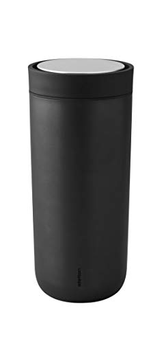 Stelton To-Go Click - Thermobecher, doppelwandige Isolierflasche - Rostfreier, auslaufsicherer Kaffeebecher/Teebecher mit Smart-Click-Deckel - HeiÃe & kalte Getränke - 0,4 Liter, Farbe: soft rust