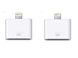 2 Pack 30-Pin to 8-Pin Charging Sync Adapter Converter for 5 5C 5S SE 6 6S 6 Plus 6S Plus 7 7 Plus 8 Plus X XR XS XS Max (No Audio Support) (White)