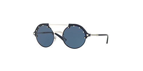 Versace Womens Sunglasses Silver/Blue Plastic,Nylon - Non-Polarized - 53mm