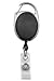 Retracting ID Card/Badge Reel, BLACK, 30'' Retractable Nylon Cord, Carabiner Style (Sold Individually)