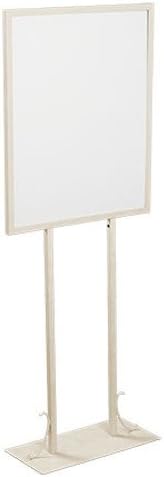 Floorstanding Twin Stem Sign Holder in Ivory Finish 22 x 28 Inches