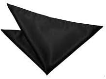 Sleep Well Bedding Genuine Premium Satin Plain Black Handkerchief Pocket Square Hanky 100% Soft And Thin That Come In 12 X 12 Inch Size