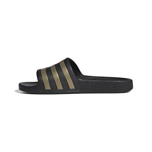 Unisex Adilette Aqua Slides Core Black / Gold Metallic / Core Black 9 UK 43 EU