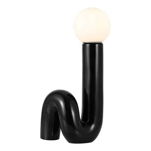 JONATHAN Y Katya 18" Scandinavian Ceramic Spiral Lamp, Black