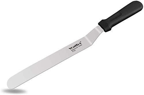 WALFOS Cake Decorating Angled Icing Spatula, Stainless Steel Blade Spatulas Baking and Cake Decorating Supplies - Multipurpose Use for Home, Bakery or Kitchen(25 cm)