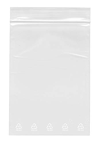 VELOFLEX 6704000 - Pressure Tape Bags, 120 x 170 mm, Polyethylene Film 0.05 mm, Ziplock Bag, Transparent, Pack of 100