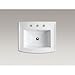 KOHLER K-2359-8-0 Archer Pedestal Bathroom Sink with 8-Inch Centers, White