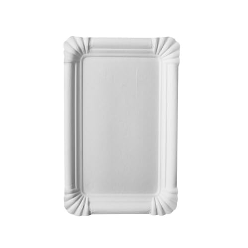 PAPSTAR Pappteller/Einwegteller eckig, weiß Pure (1250 Stück) 13 x 20 cm, aus 100% Frischfaserkarton, für Grillfest, Geburtstag oder Party, biologisch