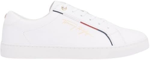 Tommy hilfiger tênis feminino cupsole tommy signature tênis, branco (branco), 36 eu