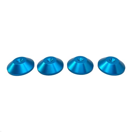 PrecisionGeek – Speaker Spike Pads Ø20 mm, Blue Aluminium, Vibration Dampers for HiFi Speakers, Subwoofers, Stands, Cabinets and Soundbars – Set of 4 Pads