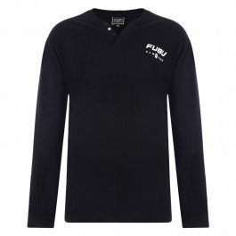 Kingsize Long Sleeve Button V-Neck 