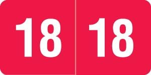 2018 Year Labels, Smead ETS Compatible Series, Red, 250/Pack, 1 Package, 1/2" x 1"