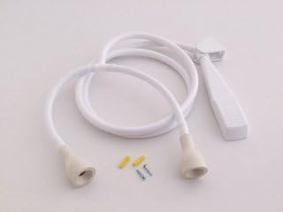 Croydex Basic Bath Shower Spray Handset White 1.5m Hose Wall Bracket Fits 1/2"