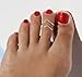 Zehui Lady Elegant Simple Adjustable Gold Silver Metal V Toe Ring Foot Beach Jewelry Silver