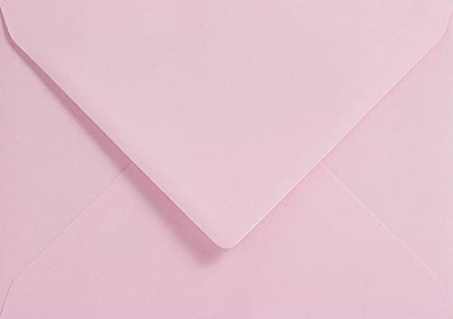 5" x 7" (133x184mm) Coloured Envelopes for Greeting Cards Wedding Invitations & Crafts Pack of 10 (Light Pink)
