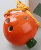 Orange Radish 4 Holes Novelty Pendant Ceramic Ocarina. Great Gift, Dexterous, Easy to Carry and Learn. Linn's Arts! - Thumbnail 7