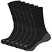 Dickies Genuine Mens 5-Pair Crew Work Socks - Black with Grey 6-12