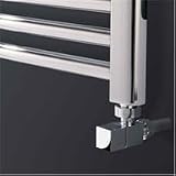Greened House TEES Chrome Square Towel Rail Valve Set 15mm 1/2" BSP view 5