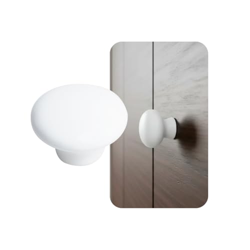 6 X Puxador Gaveta Porcelana Cerâmica Armário Móveis 38mm (Branco - MPPON106)