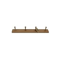 Creamore Mill UK Made Oak Shaker Peg Rail Coat Rack, 4 Peg