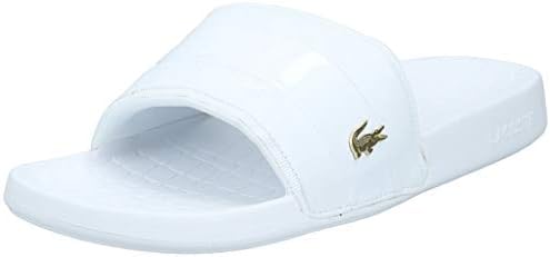 lacoste white slippers